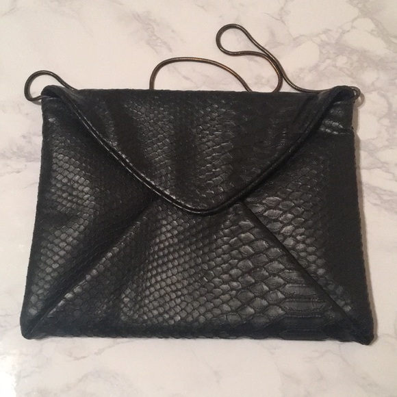 Kate Landry Handbags - Black Python Kate Landry Envelope Clutch! 💕